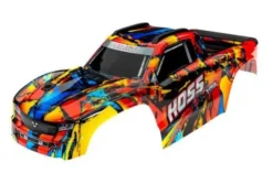 Traxxas Body Hoss 4X4 VXL Solar Flare (painted, decals applied) (assembled with front & rear body mounts and rear body support for clipless mounting) – TRX9011R