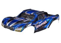 Traxxas Body, Maxx Slash, blue (painted)/ decal sheet (assembled with body support, body plastics, & latches for clipless mounting) – TRX10211-BLUE