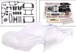 Traxxas Body, Maxx Slash (clear, requires painting)/ window masks/ decal sheet (includes body support, body plastics, latches, & hardware for clipless mounting) – TRX10211