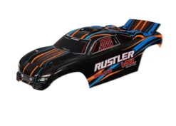 Traxxas Body, Rustler VXL, orange (painted, decals applied) – TRX3720T
