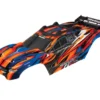 Traxxas Body, Rustler 4X4 VXL, orange/ window, grille, lights decal sheet (assembled with front & rear body mounts and rear body support for clipless mounting) – TRX6717T