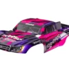 Traxxas Body, Slash 2WD (also fits Slash VXL & Slash 4X4), pink & purple (painted, decals applied) (assembled with front & rear latches for clipless mounting) – TRX5851-PINK