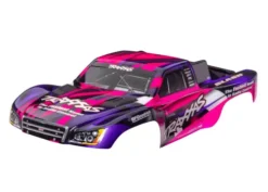 Traxxas Body, Slash 2WD (also fits Slash VXL & Slash 4X4), pink & purple (painted, decals applied) (assembled with front & rear latches for clipless mounting) – TRX5851-PINK