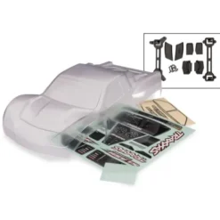 Traxxas Body Slash 4X4 heavy duty also fits Slash VXL & Slash 2WD clear requires painting, window masks, decal sheets requires #6953 latches and #6952 latch mounts for clipless mounting – TRX6958R