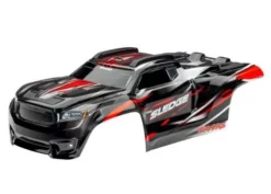 Traxxas Body, Sledge, red/ window, grille, lights decal sheet (assembled with front & rear body mounts and rear body support for clipless mounting) – TRX9511R