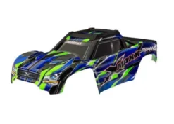 Traxxas Body X-Maxx green (painted, decals applied) (with body mounts, rear body support, and tailgate protector) – TRX7867-GRN