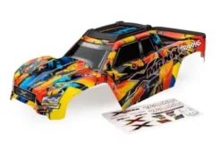 Traxxas Body X-Maxx 8S Solar Flare (painted, decals applied) (assembled with front & rear body mounts, roof skid plate, rear body support, and tailgate protector) – TRX7811X