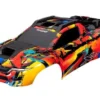 Traxxas Body, XRT, Solar Flare (painted, decals applied) (assembled with front & rear body supports for clipless mounting, roof & hood skid pads) – TRX7898