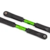 Traxxas Camber links, front, Sledge (TUBES green-anodized, 7075-T6 aluminum, stronger than titanium) (117mm) (2)/ rod ends, assembled with steel hollow balls (4)/ aluminum wrench, 8mm (1) – TRX9547G