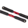 Traxxas Camber links, front, Sledge (TUBES red-anodized, 7075-T6 aluminum, stronger than titanium) (117mm) (2)/ rod ends, assembled with steel hollow balls (4)/ aluminum wrench, 8mm (1) – TRX9547R