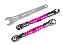 Traxxas Camber links, front (TUBES pink-anodized, 7075-T6 aluminum, stronger than titanium) (2) (assembled with rod ends and hollow balls)/ aluminum wrench (1) (fits Drag Slash) – TRX2444P