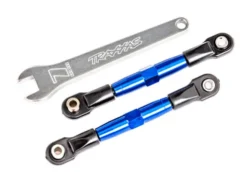 Traxxas Camber links, front (TUBES blue-anodized, 7075-T6 aluminum, stronger than titanium) (2) (assembled with rod ends and hollow balls)/ aluminum wrench (1) (fits Drag Slash) – TRX2444X