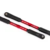Traxxas Camber links, rear, Sledge (TUBES red-anodized, 7075-T6 aluminum, stronger than titanium) (144mm) (2)/ rod ends, assembled with steel hollow balls (4)/ aluminum wrench, 8mm (1) – TRX9548R