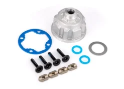 Traxxas Carrier, differential (aluminum)/ o-ring gaskets (2)/ ring gear gasket/ spacers (4)/ 12.2x18x0.5 MW/ 3x15mm flat-head machine screws (with threadlock) (4) – TRX10281