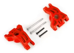 Traxxas Carriers, stub axle, rear, extreme heavy duty, red (left & right)/ 3x41mm hinge pins (2)/ 3x20mm BCS (2) (for use with TRX9080 upgrade kit) – TRX9050R
