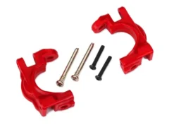 Traxxas Caster blocks (c-hubs), extreme heavy duty, red (left & right)/ 3x32mm hinge pins (2)/ 3x20mm BCS (2) (for use with #9080 upgrade kit) – TRX9032R
