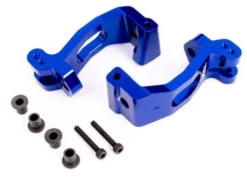 Traxxas CASTER BLOCKS (C-HUBS), 6061-T6 ALUMINUM (BLUE-ANODIZED), LEFT & RIGHT/ KINGPIN BUSHINGS (4) – TRX9532X