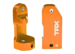 Traxxas Caster blocks, 30-degree, orange-anodized 6061-T6 aluminum (left & right)/ suspension screw pin (2) – TRX3632T