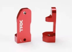 Traxxas Caster blocks, 30-degree, red-anodized 6061-T6 aluminum (left & right)/ suspension screw pin (2) – TRX3632X