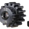 Traxxas Gear, 15-T pinion (machined) (1.0 metric pitch) (fits 5mm shaft)/ set screw (compatible with steel spur gears) – TRX6487R