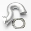 Traxxas Header, exhaust (tubular aluminum, silver-anodized)/ spring mount (TRX 2.5, 2.5R 3.3) – TRX5340X