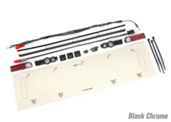 Traxxas LED lights, tail lights (red)/ power harness/ tail light housings (left & right)/ tailgate trim (black chrome)/ zip ties (3) – TRX9497X