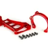 Traxxas Motor mounts (front & rear) (red-anodized 6061-T6 aluminum)/ 3x10mm CCS (with threadlock) (4)/ 4x12mm BCS (with threadlock) (2) (for use with #3483 motor) – TRX10262-RED