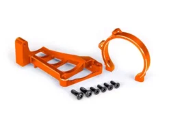 Traxxas Motor mounts (front & rear) (orange-anodized 6061-T6 aluminum)/ 3x10mm CCS (with threadlock) (4)/ 4x12mm BCS (with threadlock) (2) (for use with #3483 motor) – TRX10262-ORNG