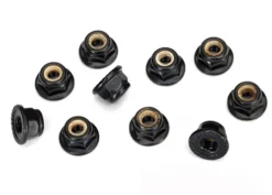 Traxxas Nuts 4mm flanged nylon locking serrated (black) (10) – TRX8347