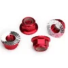 Traxxas Nuts, 5mm flanged nylon locking (aluminum, red-anodized, serrated) (4) – TRX8447R