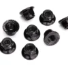 Traxxas Nuts, 5mm flanged nylon locking (steel, black serrated) (8) – TRX8447