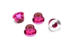 Traxxas Pink-anodized aluminum 4mm flanged serrated lock nuts – TRX1747P
