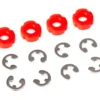 Traxxas Piston, damper (red) (4)/ e-clips (8) – TRX8261