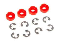 Traxxas Piston, damper (red) (4)/ e-clips (8) – TRX8261