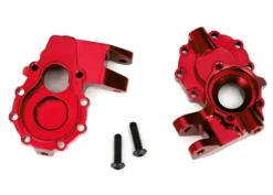 Traxxas Portal housings, inner (front), 6061-T6 aluminum (red-anodized) (2)/ 3×12 BCS (2) – TRX8252R