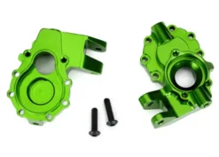 Traxxas Portal housings, inner (front), 6061-T6 aluminum (green-anodized) (2)/ 3×12 BCS (2) – TRX8252G