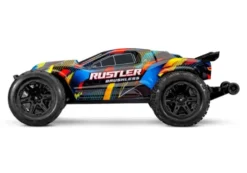 Traxxas Rustler 2WD HD VX3 3S Brushless truggy truck RTR TSM 2.4Ghz 100 km/h zonder accu en lader – Geel