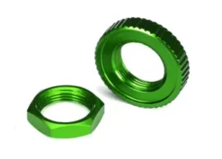 Traxxas Servo saver nuts aluminum green-anodized hex (1) serrated (1) – TRX8345G