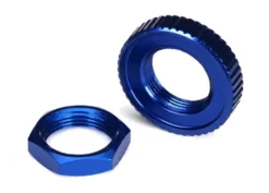 Traxxas Servo saver nuts aluminum blue-anodized hex 1 serrated 1 – TRX8345