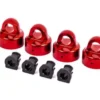 Traxxas Shock caps, aluminum (red-anodized), GTX shocks (4)/ spacers (4) (for Sledge) – TRX9664R