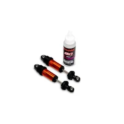 TRAXXAS Shocks, GT-Maxx®, front, aluminum, orange-anodized (fully assembled w/o springs) (2) – TRX10961-ORNG