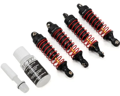 Traxxas Shocks, GTR hard-anodized, PTFE-coated aluminum bodies with TiN shafts (fully assembled w/ springs) (4) / 2.5x10mm CS (8) – TRX7665