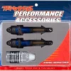 Traxxas Shocks, GTR long blue-anodized, PTFE-coated bodies with TiN shafts (fully assembled, without springs) (2) – TRX7461