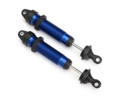 Traxxas Shocks, GTR, 134mm, aluminum (blue-anodized) (fully assembled w/o springs) (front, threaded) (2) – TRX8450X