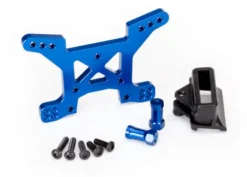 Traxxas Shock tower, front, 7075-T6 aluminum (blue-anodized) (1)/ body mount bracket (1) – TRX6739X