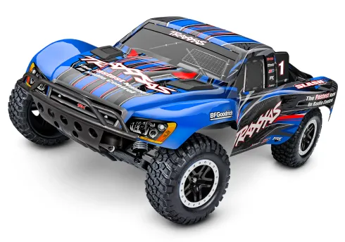 Traxxas Slash Brushless 1/10-Scale 2WD Short Course Racing Truck TQ 2.4GHz – Blauw – zonder batterij en lader