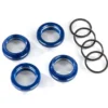 Traxxas Spring retainer (adjuster), blue-anodized aluminum, GT-Maxx shocks (4) (assembled with o-ring) – TRX8968X