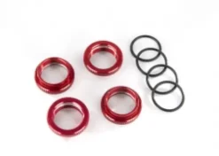Traxxas Spring retainer (adjuster), red-anodized aluminum, GT-Maxx shocks (4) (assembled with o-ring) – TRX8968R