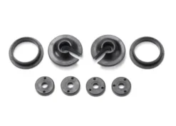 Traxxas Spring retainers, upper & lower (2)/ piston head set (2-hole (2)/ 3-hole (2)) – TRX3768