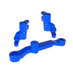 Traxxas Steering bellcranks, draglink (blue-anodized 6061-T6 aluminum)/ 3x13mm SS (with threadlock) (2)/ 3x12mm BCS (with threadlock) (2)/ 5x8x2.5mm ball bearings (2)/ 5x10x4mm ball bearings (2) – TRX10743-BLUE